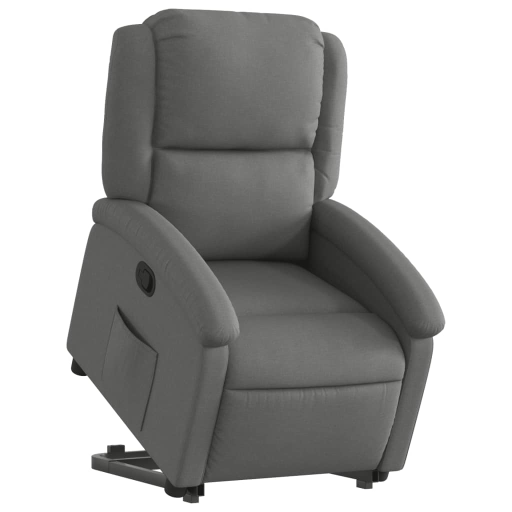 vidaXL Fotoliu rabatabil cu ridicare pe verticală, gri închis, textil