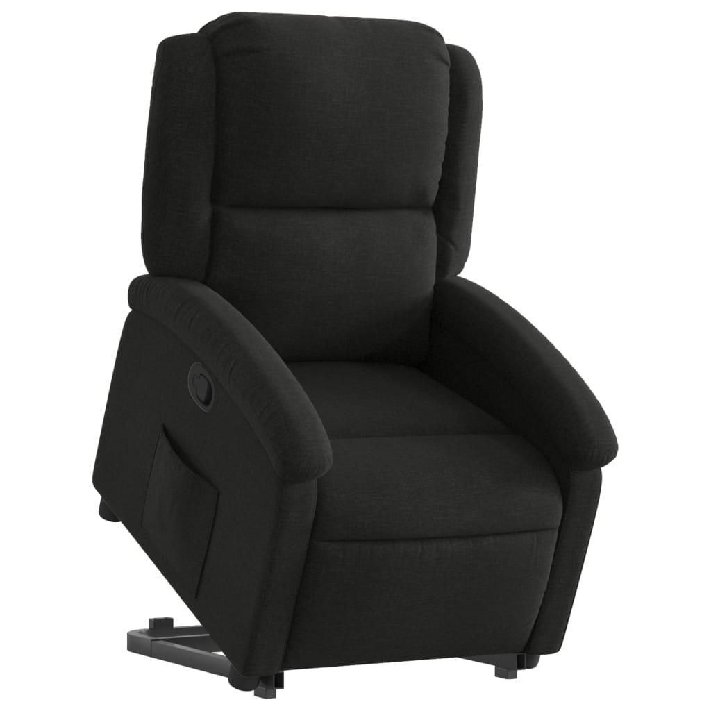 vidaXL Fotoliu rabatabil cu ridicare pe verticală, negru, textil