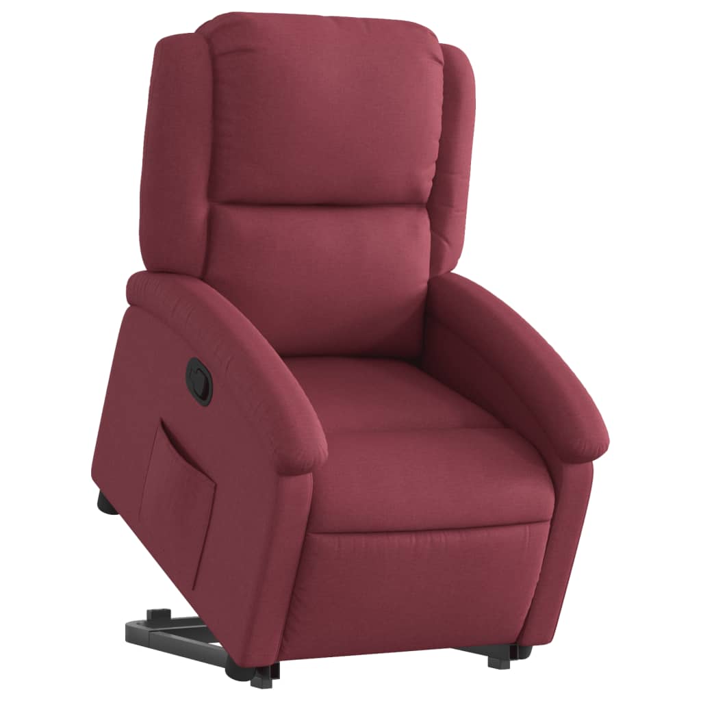 vidaXL Fotoliu rabatabil cu ridicare, roșu vin, material textil