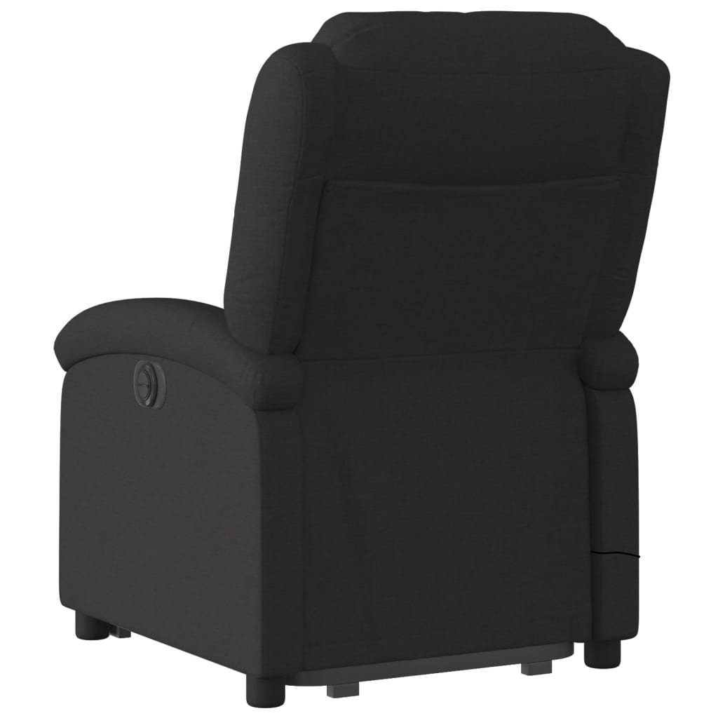 vidaXL Fotoliu rabatabil de masaj, cu ridicare, negru, material textil