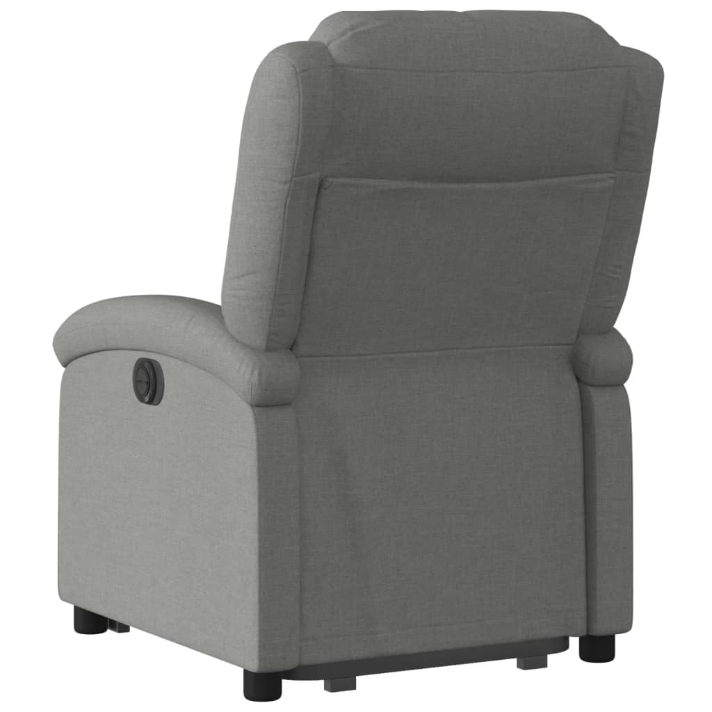 vidaXL Fotoliu electric rabatabil cu ridicare, gri închis, textil