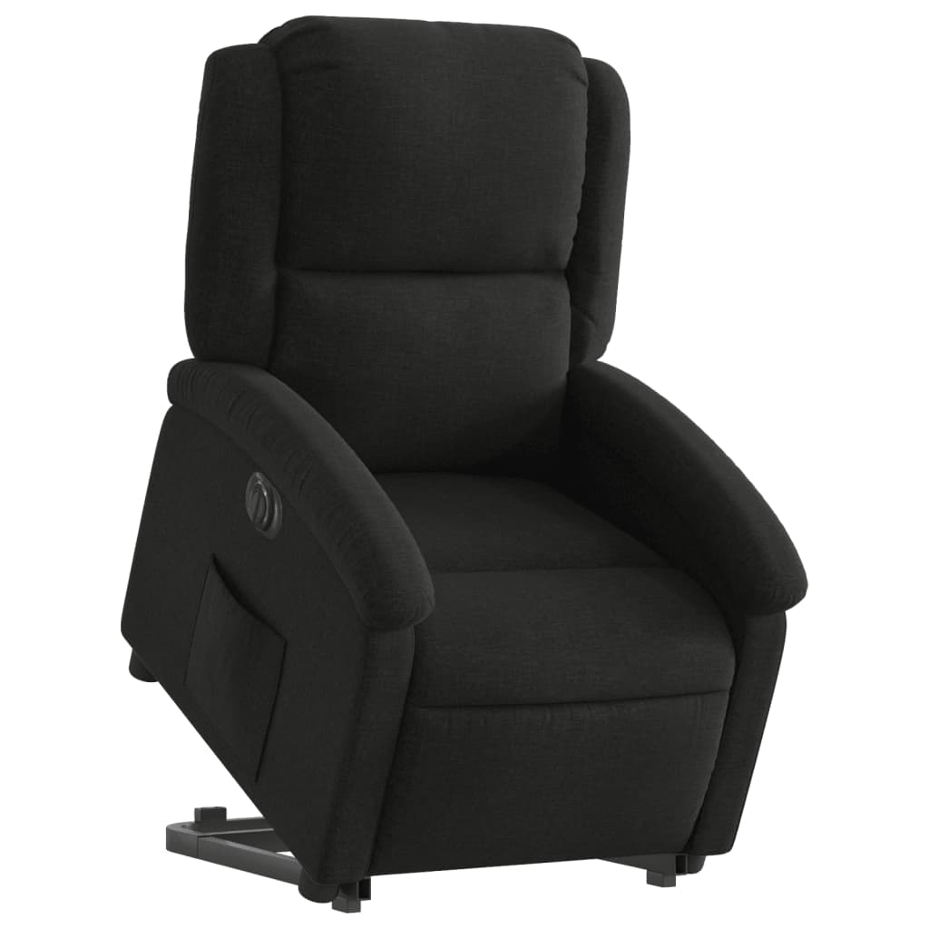 vidaXL Fotoliu electric rabatabil cu ridicare, negru, textil