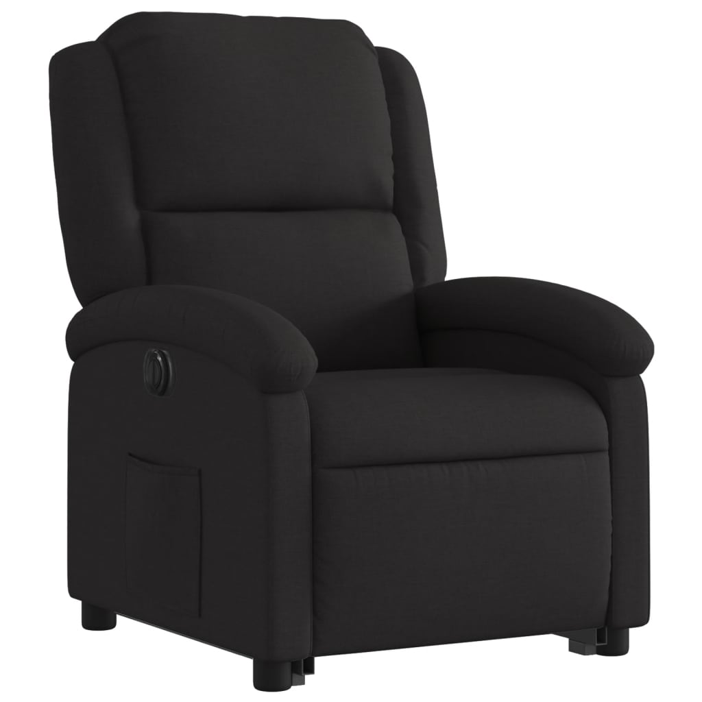 vidaXL Fotoliu electric rabatabil cu ridicare, negru, textil