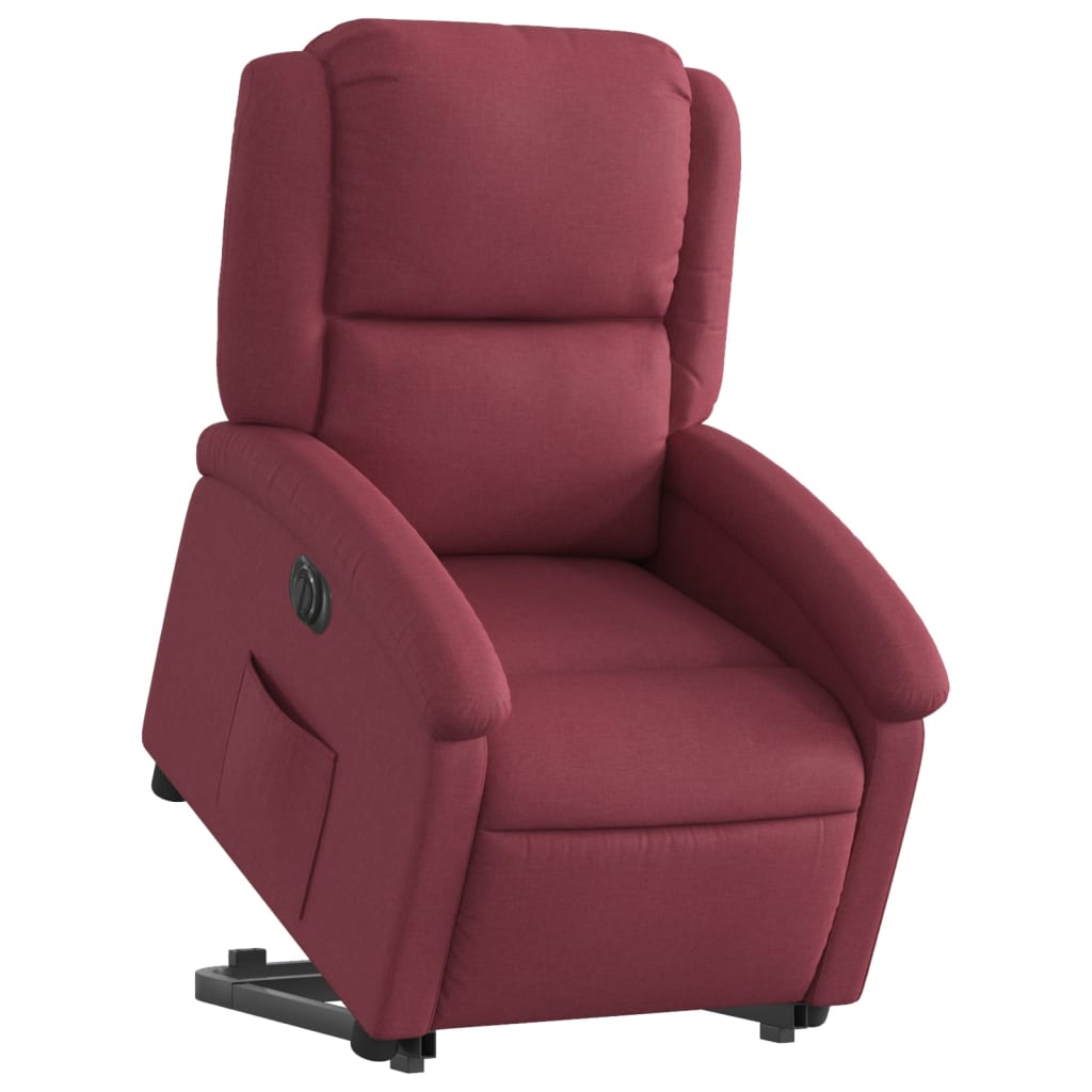vidaXL Fotoliu electric rabatabil cu ridicare, roșu vin, textil