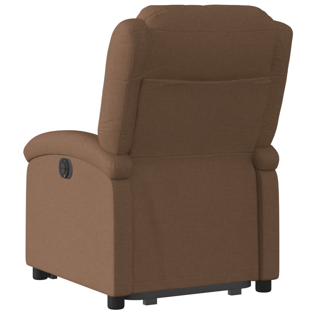 vidaXL Fotoliu electric rabatabil cu ridicare, maro, textil