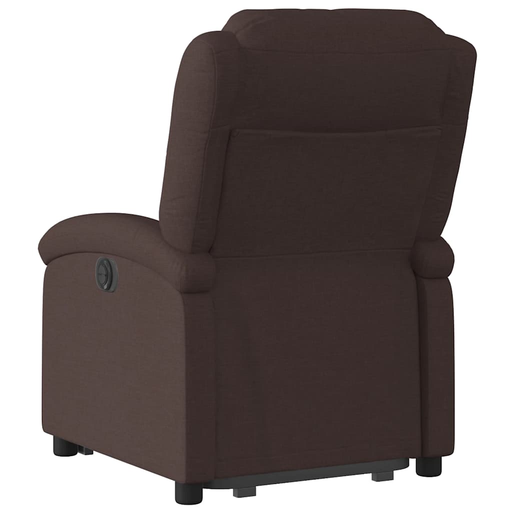 vidaXL Fotoliu electric rabatabil cu ridicare, maro închis, textil