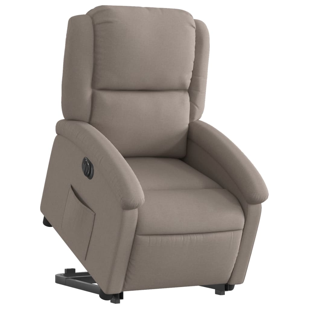 vidaXL Fotoliu electric rabatabil cu ridicare, gri taupe, textil