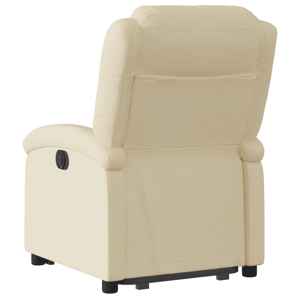 vidaXL Fotoliu electric rabatabil cu ridicare, crem, textil