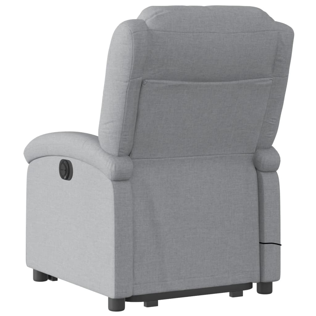 vidaXL Fotoliu electric masaj rabatabil cu ridicare, gri închis textil