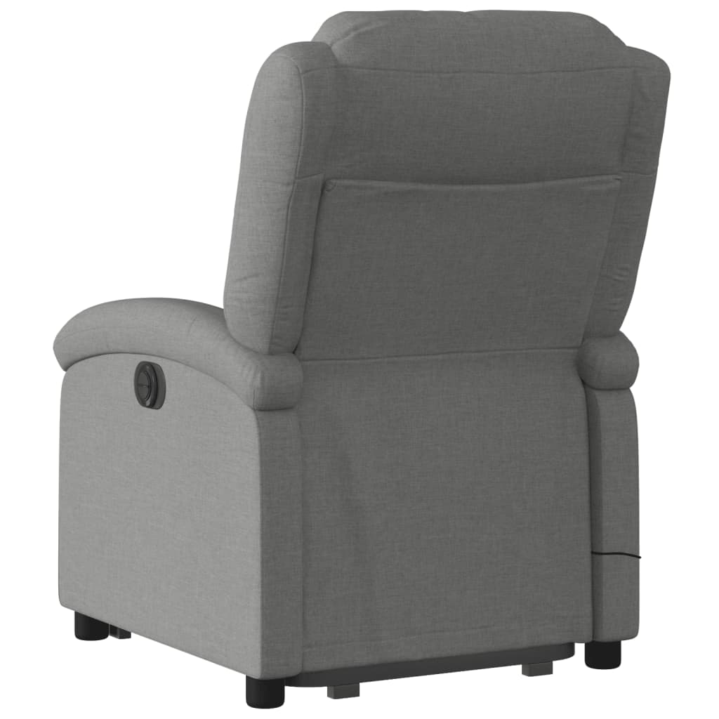 vidaXL Fotoliu electric masaj rabatabil cu ridicare, gri închis textil