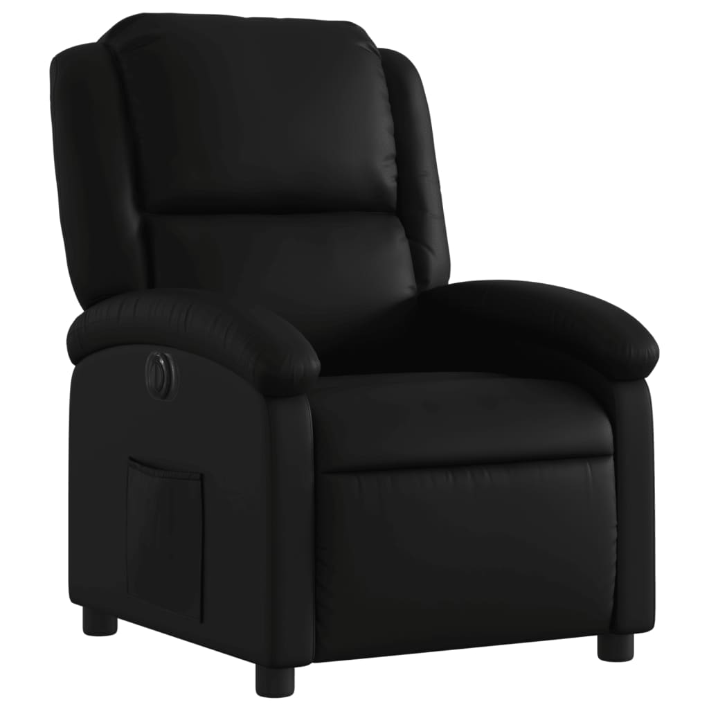 vidaXL Fotoliu rabatabil electric, negru, piele ecologică