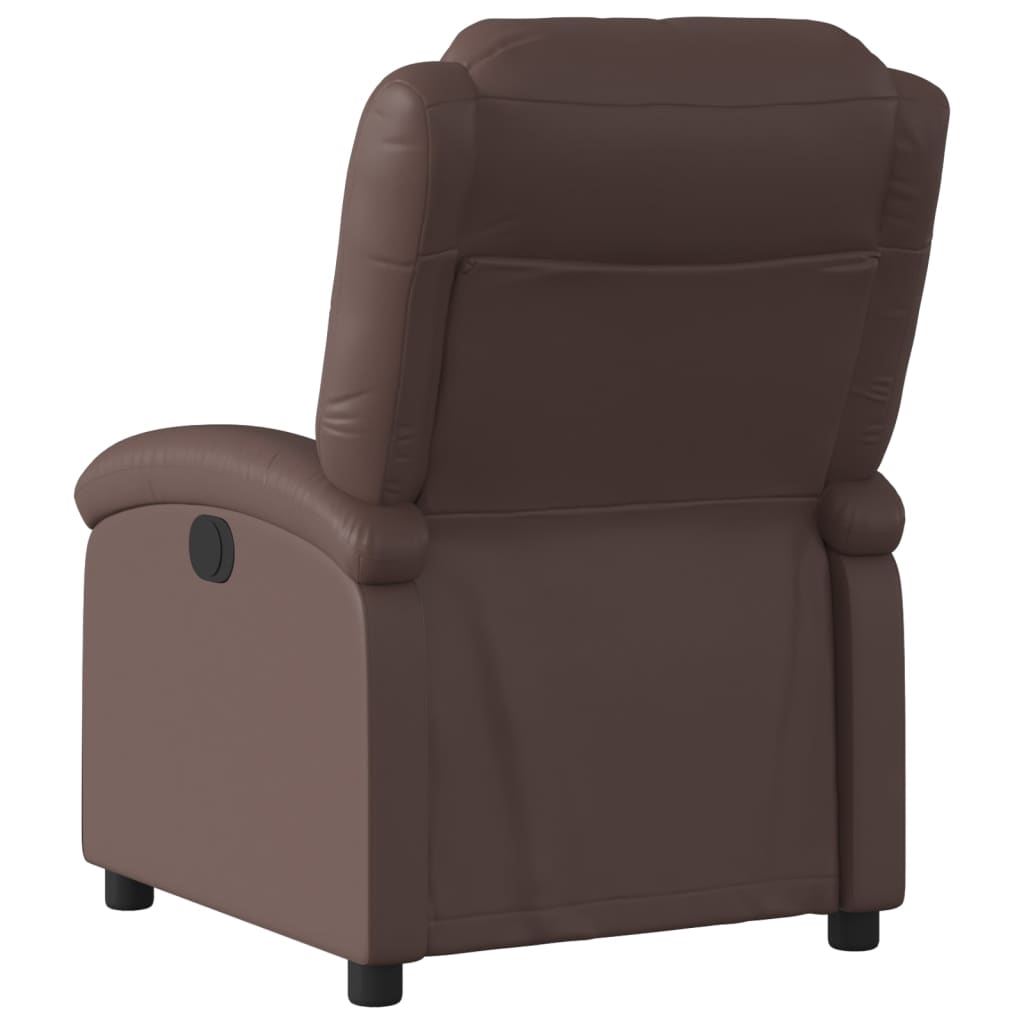vidaXL Fotoliu rabatabil electric, maro, piele ecologică