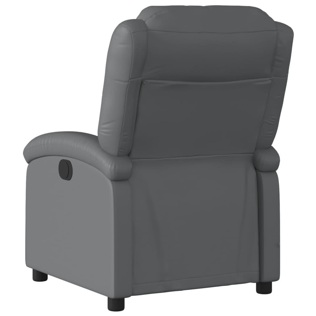 vidaXL Fotoliu rabatabil electric, gri, piele ecologică