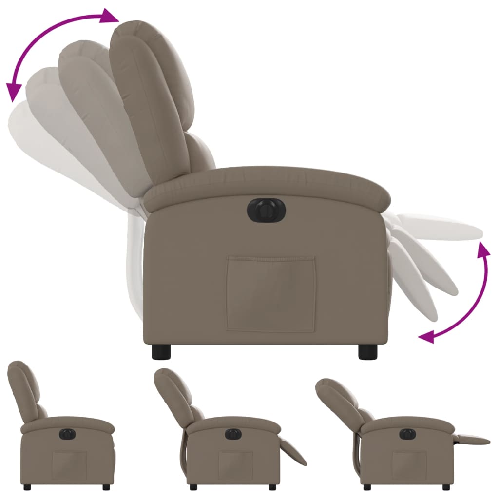 vidaXL Fotoliu rabatabil electric, cappuccino, piele ecologică