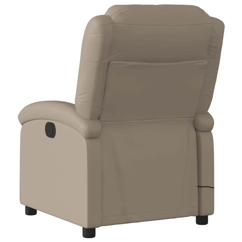 vidaXL Fotoliu electric masaj rabatabil, cappuccino, piele ecologică
