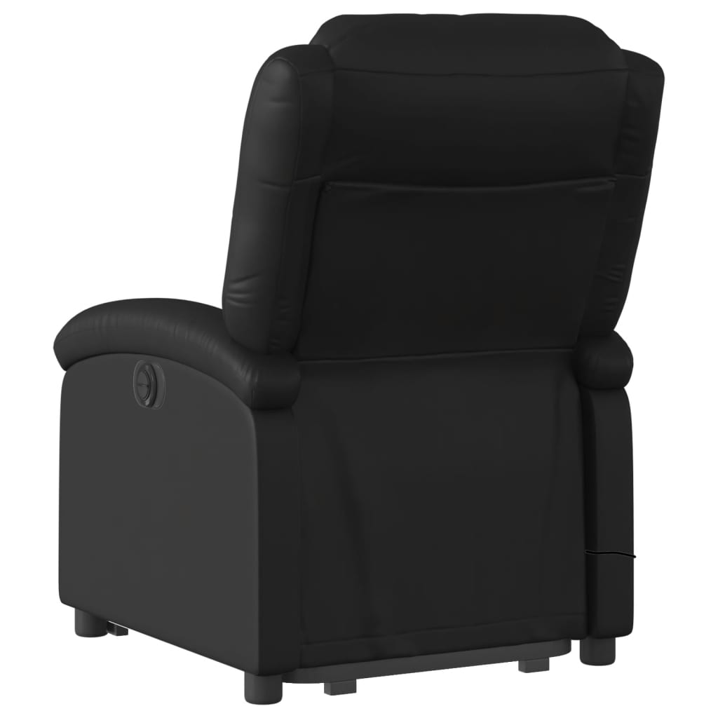 vidaXL Fotoliu de masaj rabatabil cu ridicare negru piele ecologică