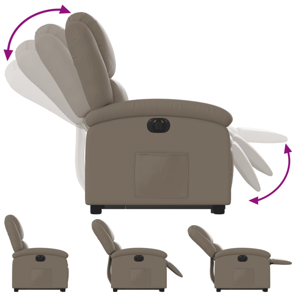 vidaXL Fotoliu rabatabil electric cu ridicare, cappuccino