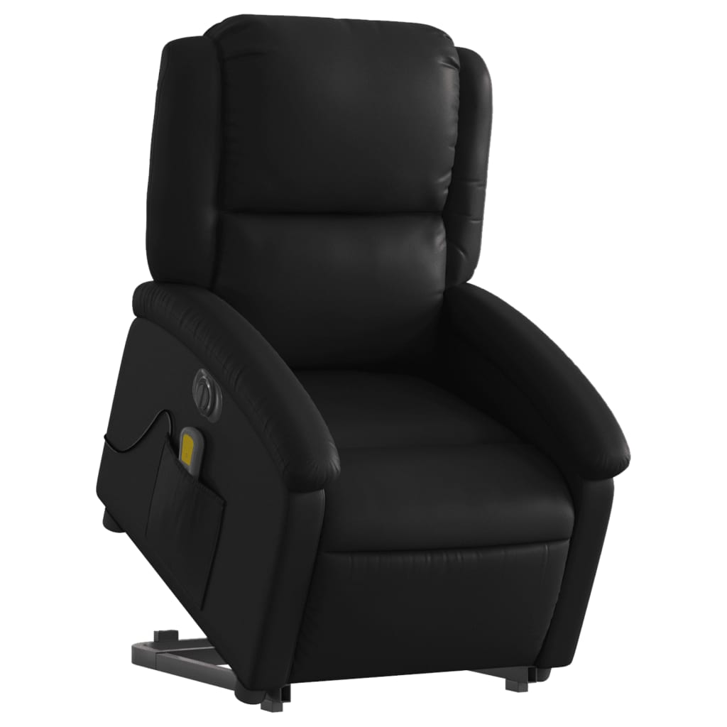 vidaXL Fotoliu electric masaj rabatabil cu ridicare, negru