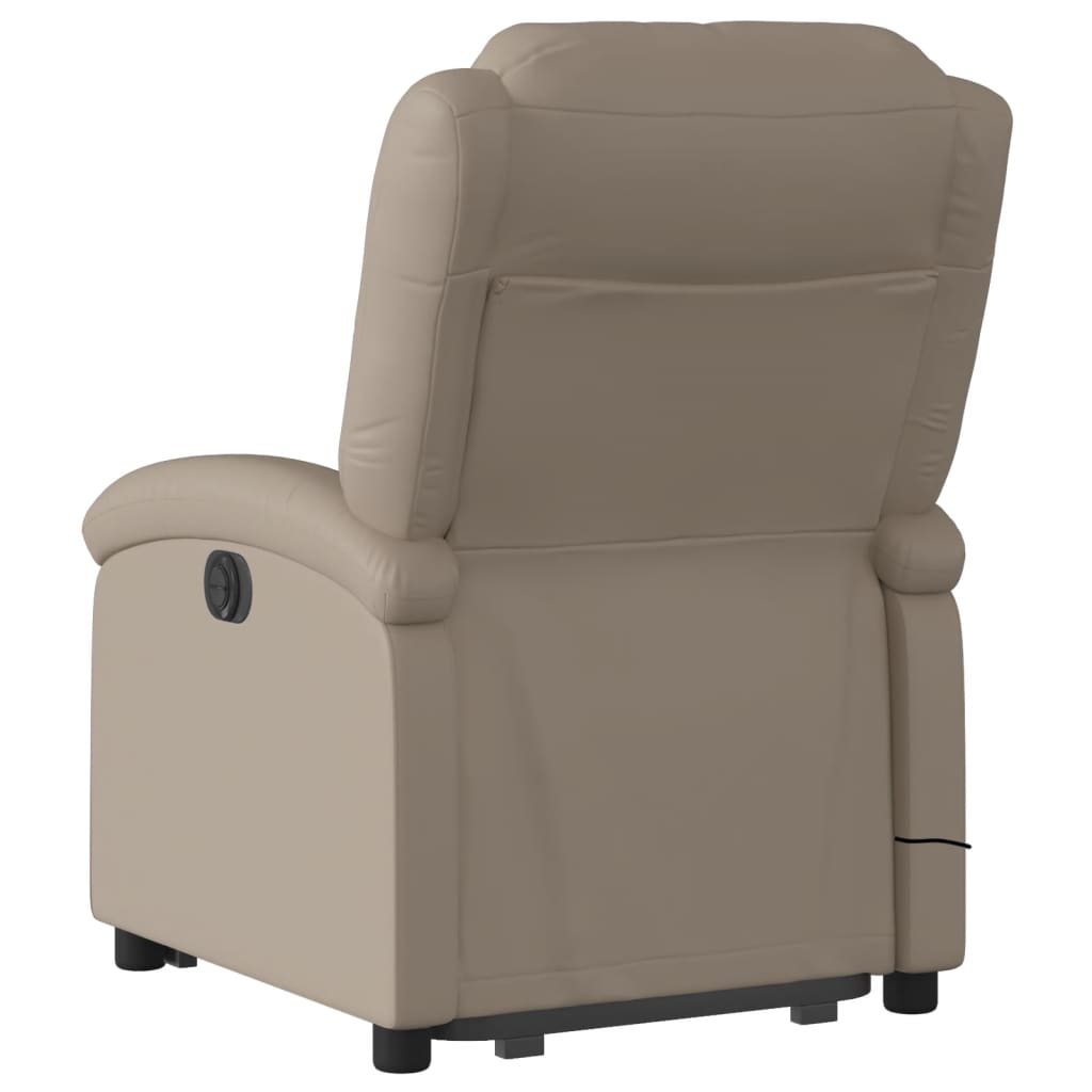 vidaXL Fotoliu electric masaj rabatabil cu ridicare, cappuccino