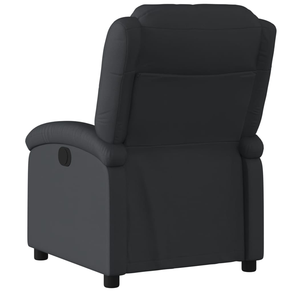 vidaXL Fotoliu rabatabil electric, negru, piele naturală