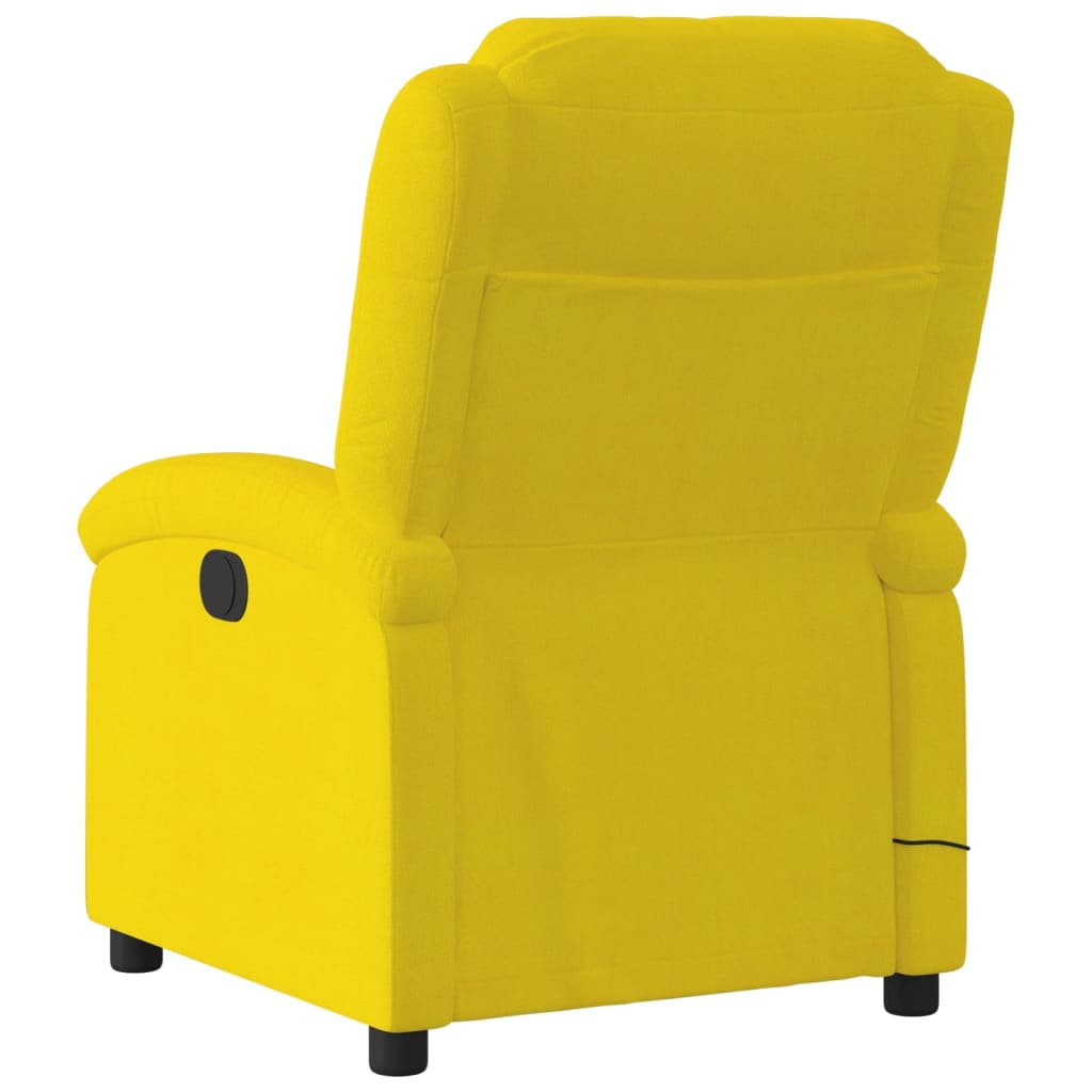 vidaXL Fotoliu de masaj electric rabatabil, galben, catifea