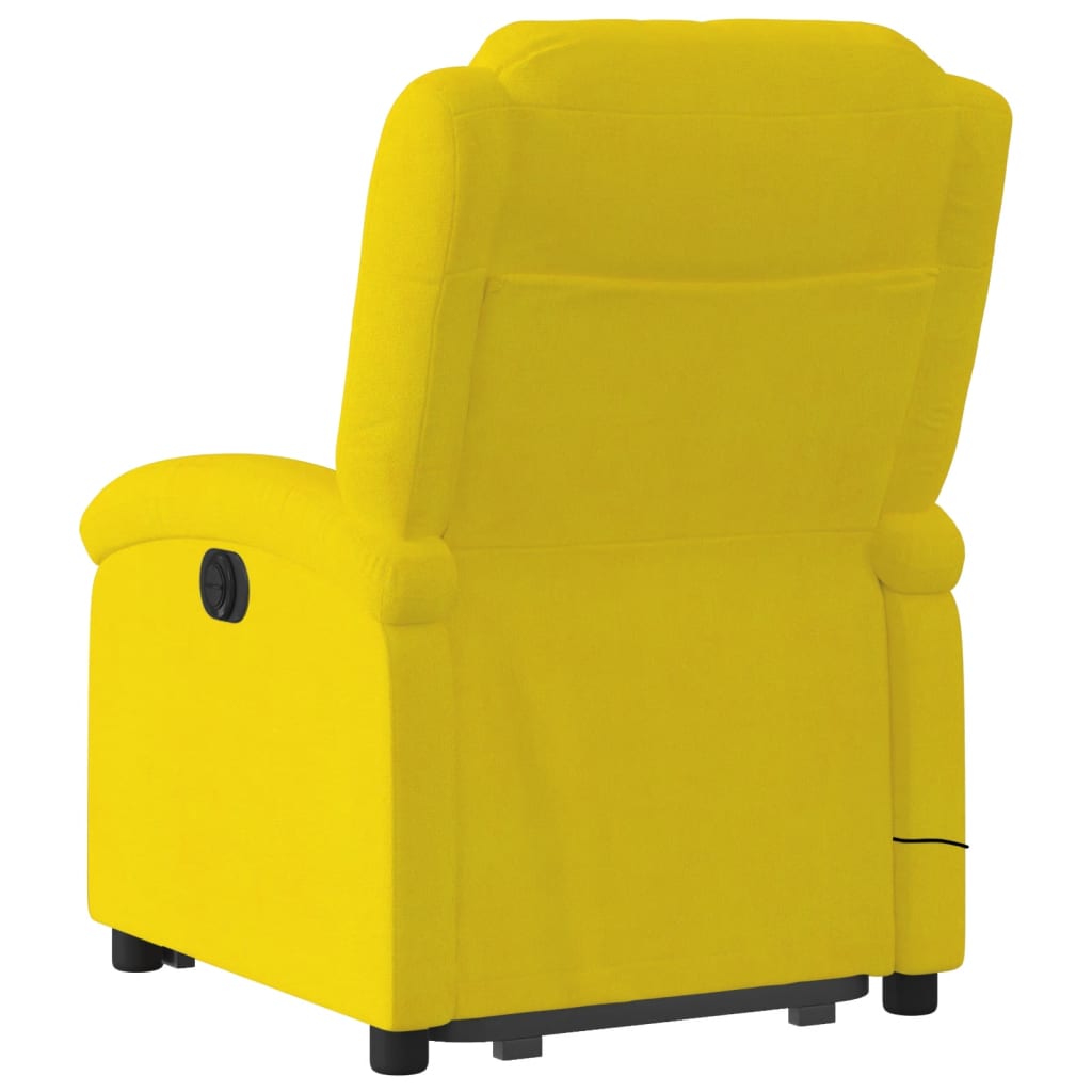 vidaXL Fotoliu de masaj electric rabatabil cu ridicare galben, catifea vidaXL Fotoliu de masaj electric rabatabil cu ridicare galben, catifea