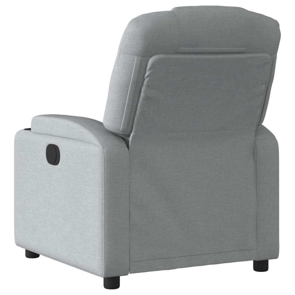 vidaXL Fotoliu rabatabil electric, gri deschis, textil