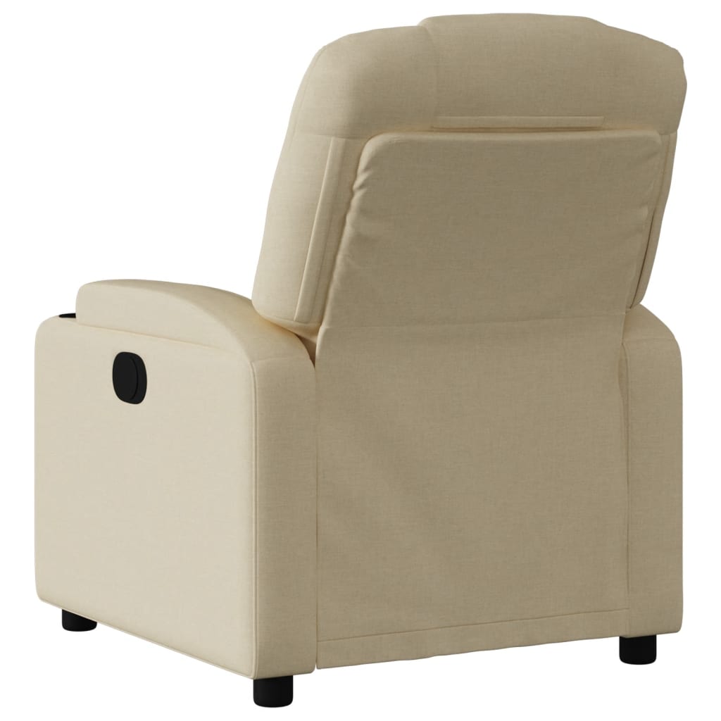 vidaXL Fotoliu rabatabil electric, crem, material textil