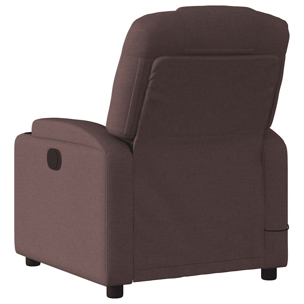 vidaXL Fotoliu electric de masaj rabatabil, maro închis, textil