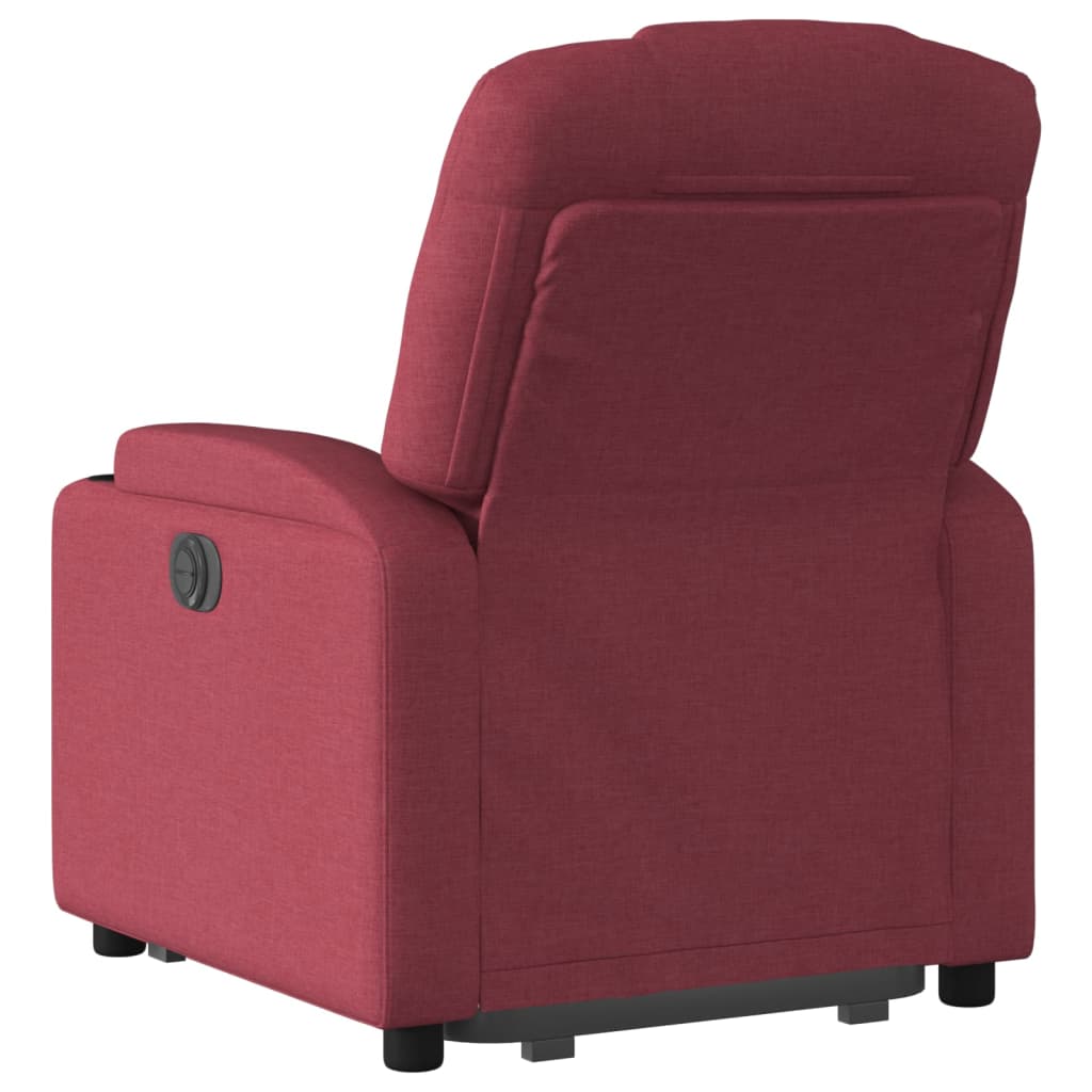 vidaXL Fotoliu rabatabil cu ridicare, roșu vin, material textil