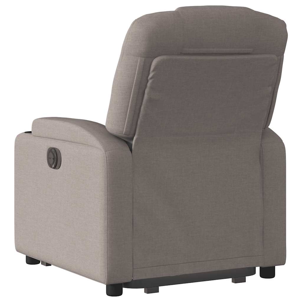 vidaXL Fotoliu rabatabil cu ridicare pe verticală, gri taupe, textil vidaXL Fotoliu rabatabil cu ridicare pe verticală, gri taupe, textil
