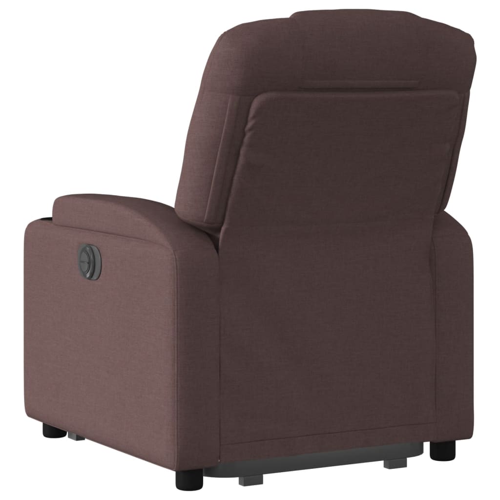 vidaXL Fotoliu electric rabatabil cu ridicare, maro închis, textil