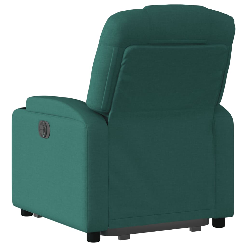 vidaXL Fotoliu electric rabatabil cu ridicare, verde închis, textil