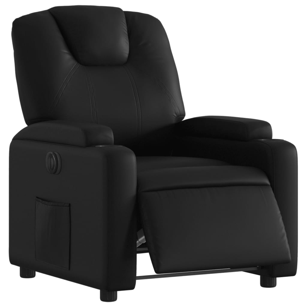 vidaXL Fotoliu rabatabil electric, negru, piele ecologică vidaXL Fotoliu rabatabil electric, negru, piele ecologică