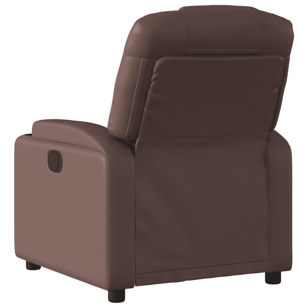 vidaXL Fotoliu rabatabil electric, maro, piele ecologică