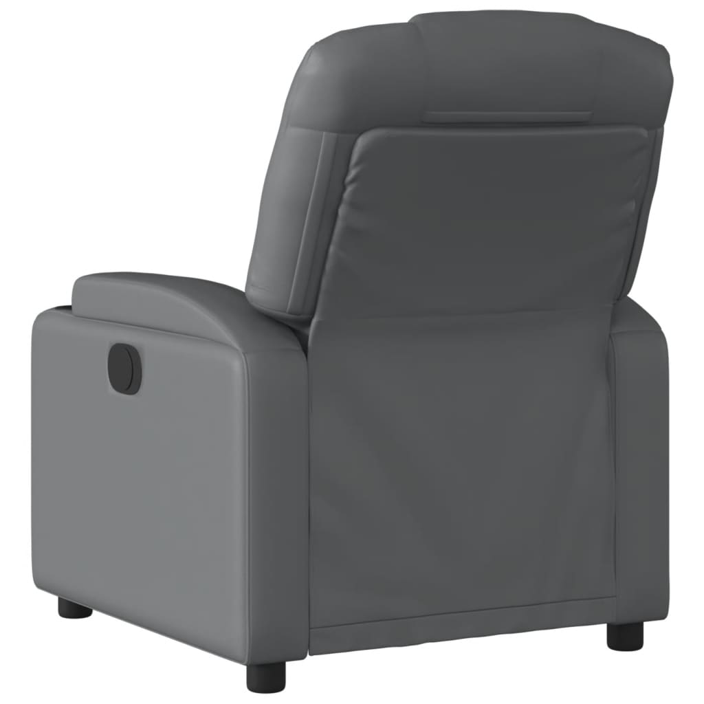 vidaXL Fotoliu rabatabil electric, gri, piele ecologică