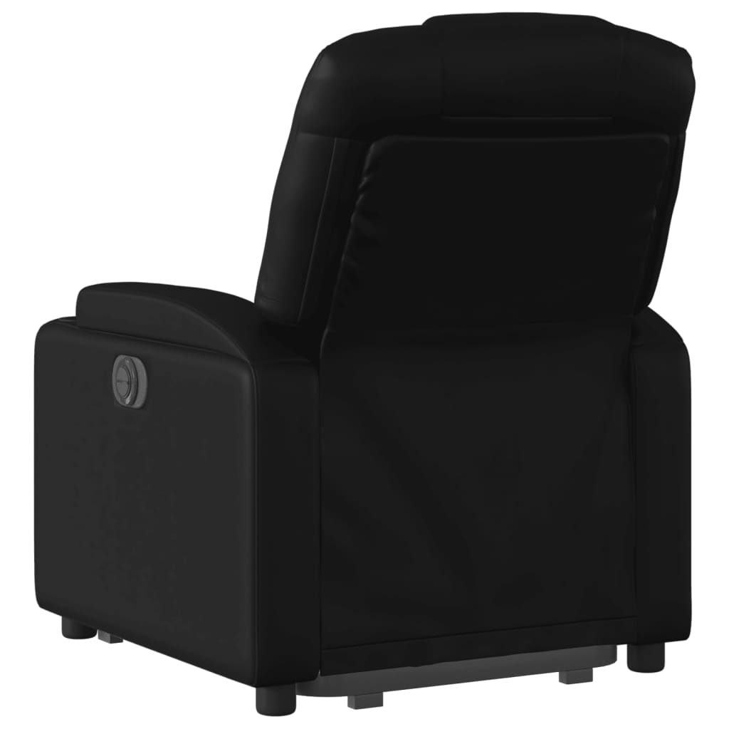 vidaXL Fotoliu rabatabil electric cu ridicare, negru, piele ecologică