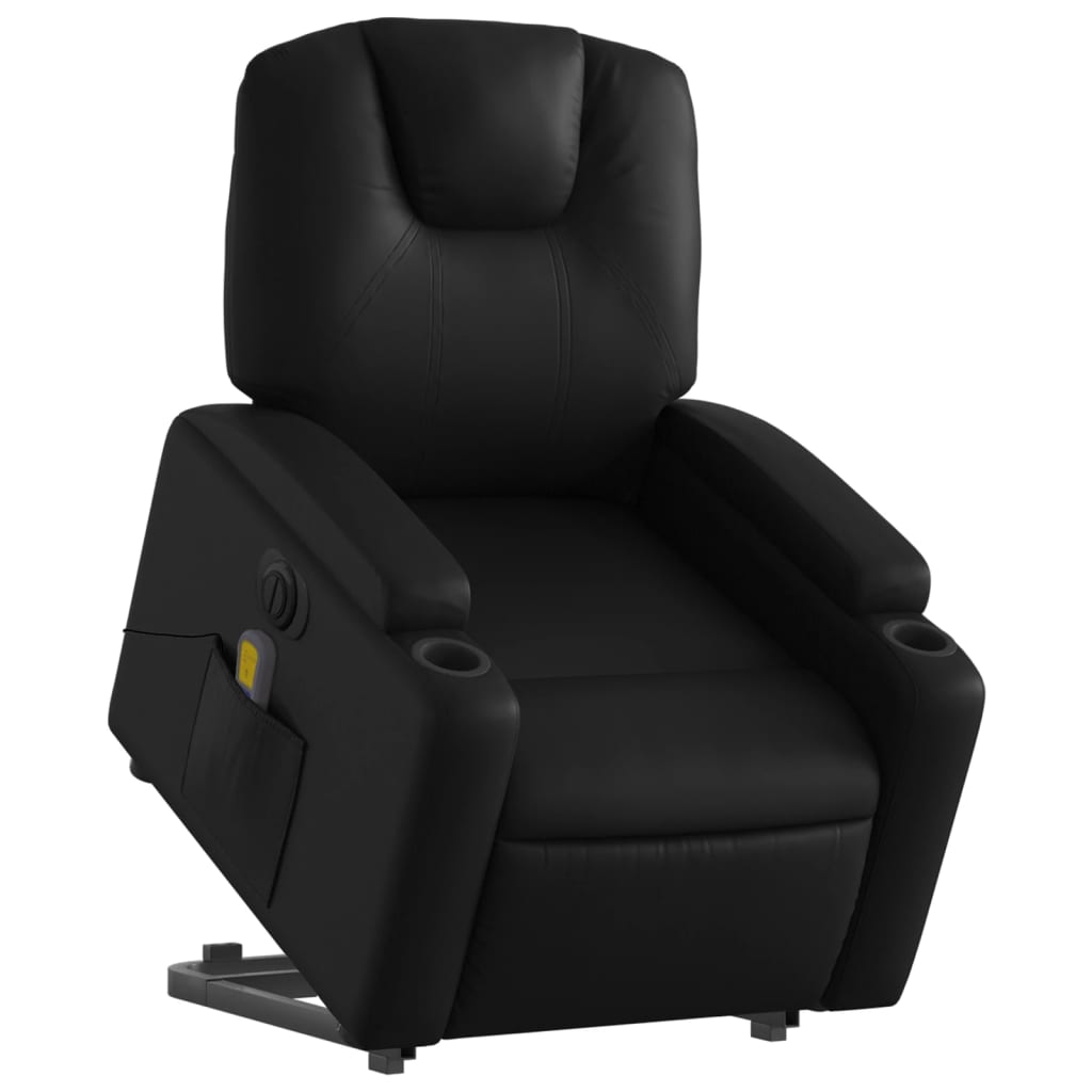 vidaXL Fotoliu electric masaj rabatabil cu ridicare, negru