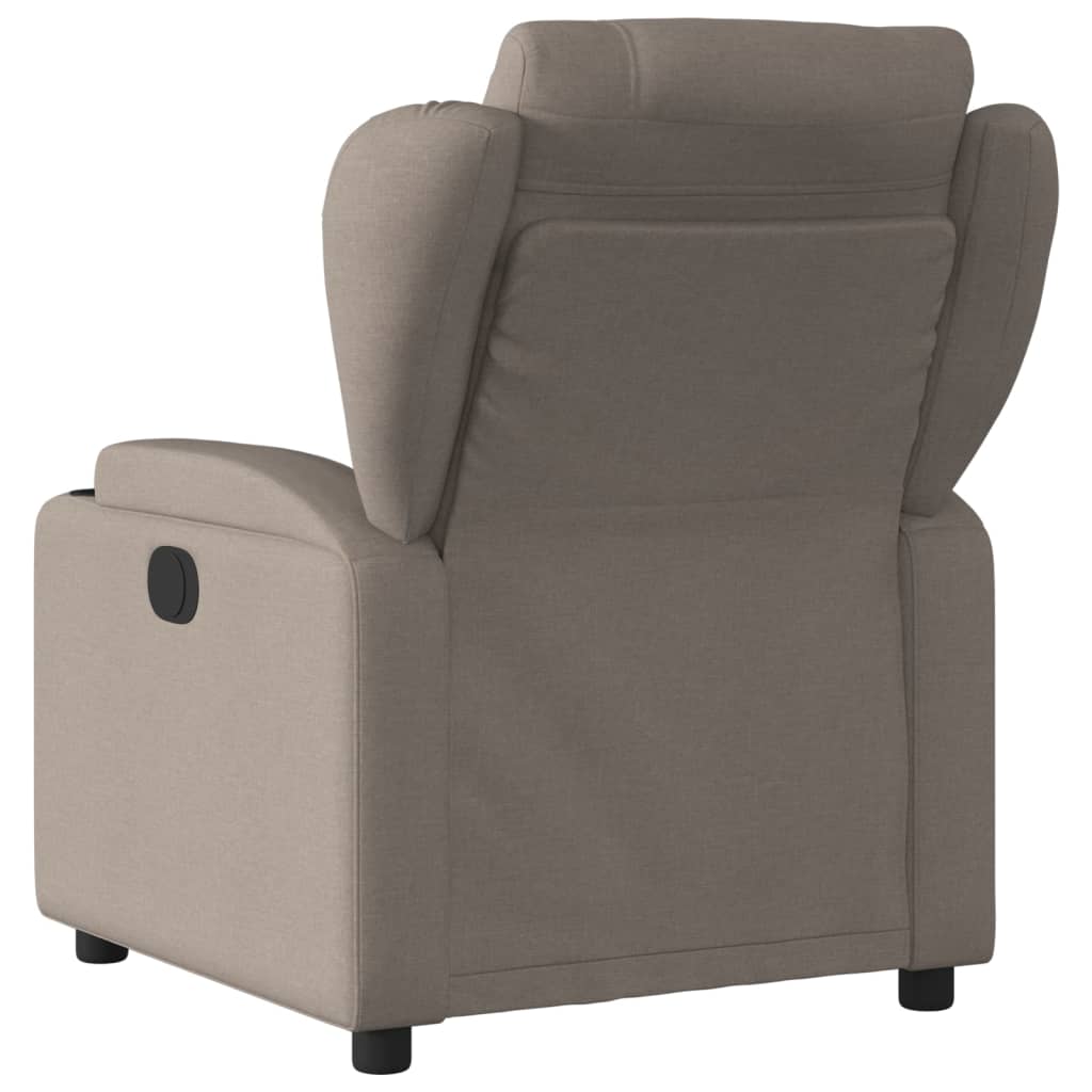vidaXL Fotoliu rabatabil electric, gri taupe, material textil