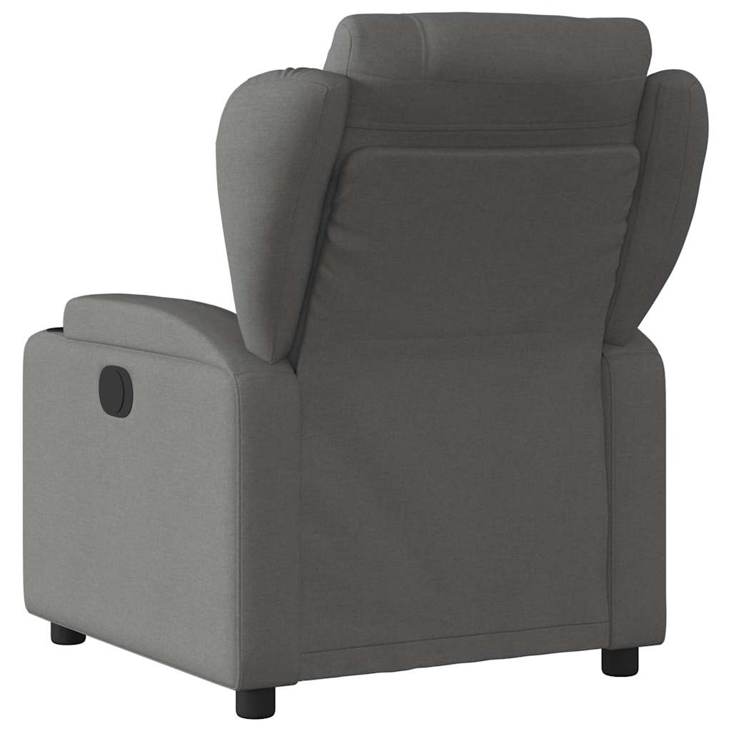 vidaXL Fotoliu electric de masaj rabatabil, gri închis, textil
