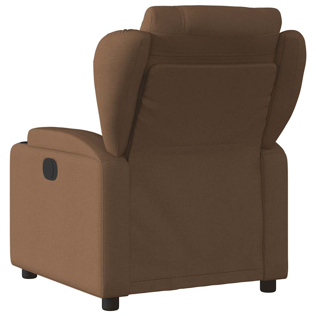 vidaXL Fotoliu electric de masaj rabatabil, maro, textil