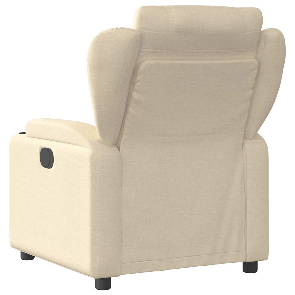 vidaXL Fotoliu electric de masaj rabatabil, crem, textil