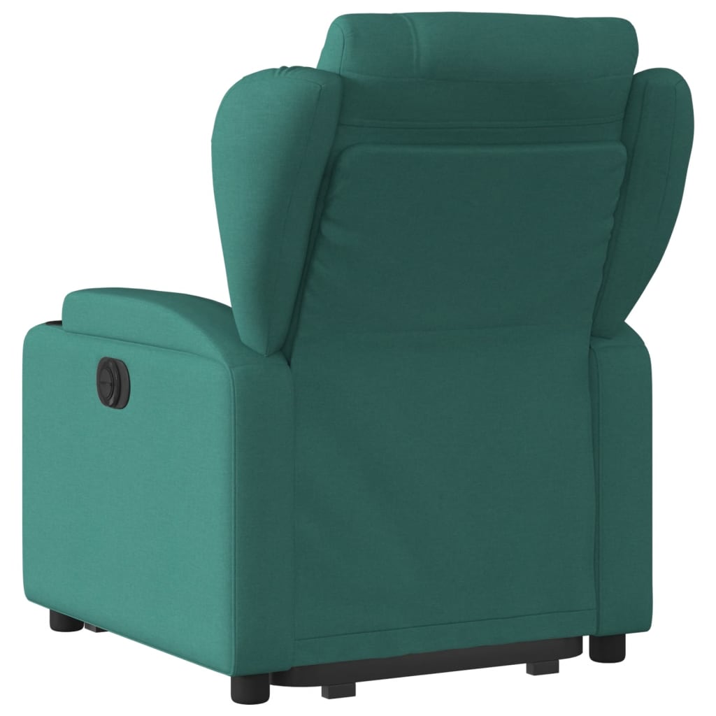 vidaXL Fotoliu rabatabil ridicare pe verticală, verde închis, textil vidaXL Fotoliu rabatabil ridicare pe verticală, verde închis, textil