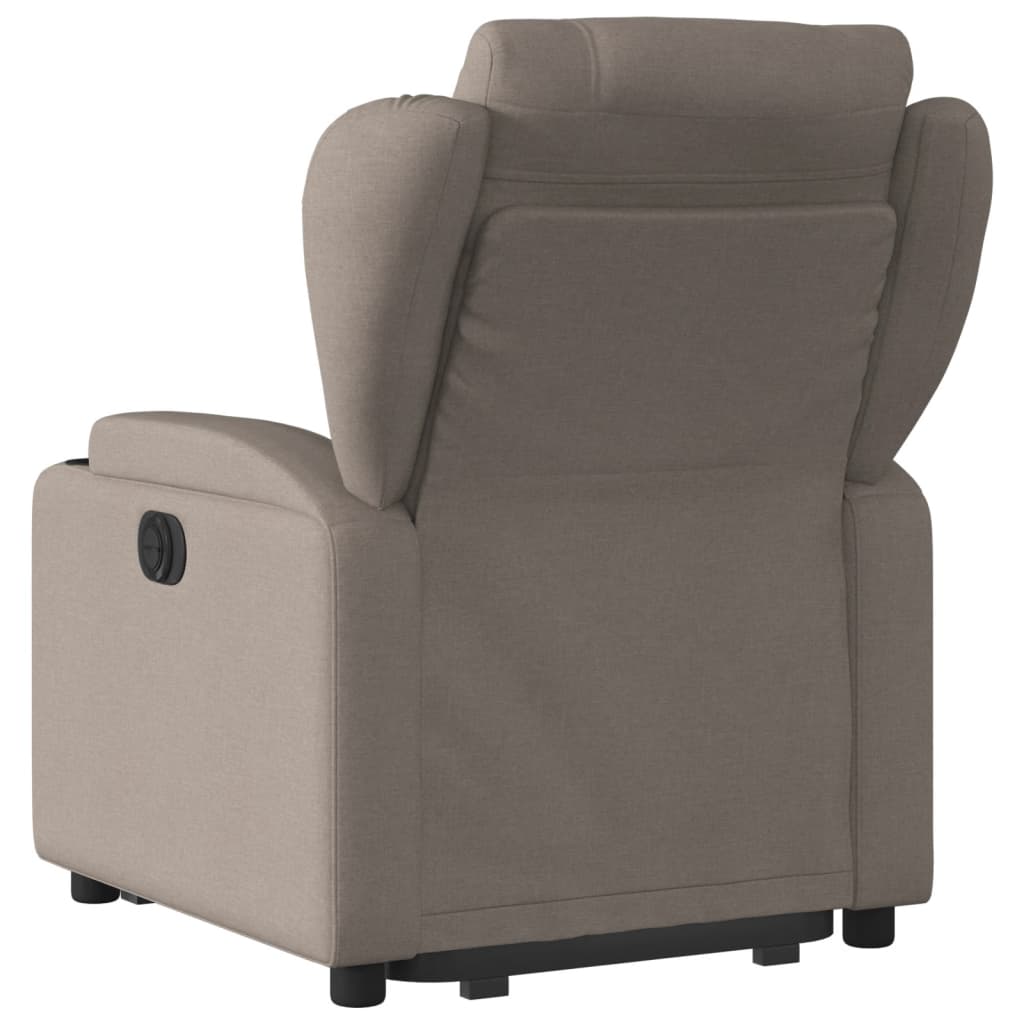 vidaXL Fotoliu rabatabil cu ridicare pe verticală, gri taupe, textil vidaXL Fotoliu rabatabil cu ridicare pe verticală, gri taupe, textil