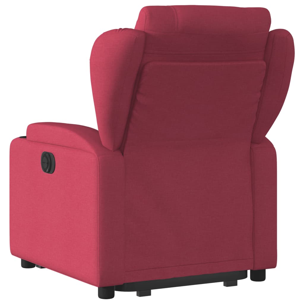 vidaXL Fotoliu electric rabatabil cu ridicare, roșu vin, textil