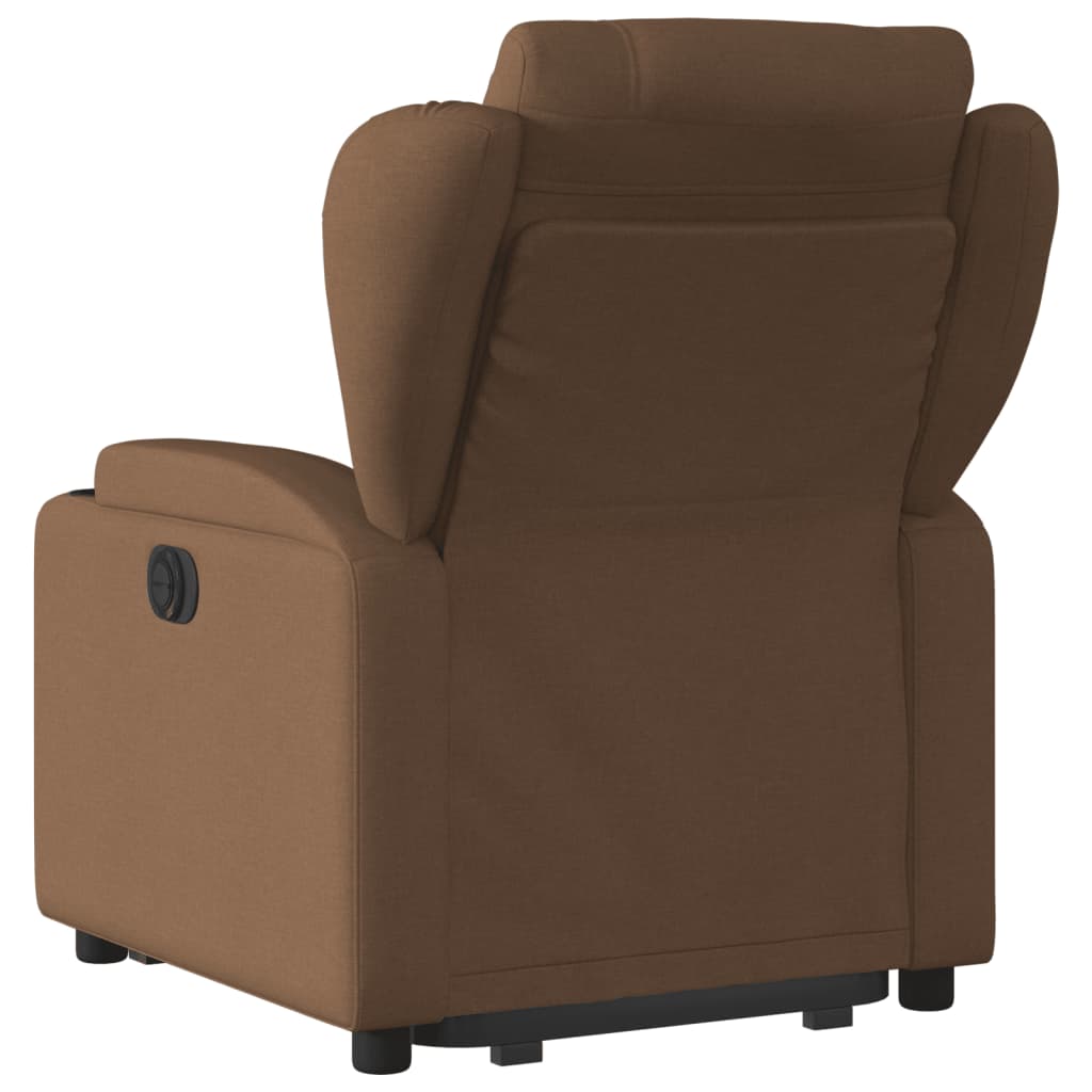 vidaXL Fotoliu electric rabatabil cu ridicare, maro, textil