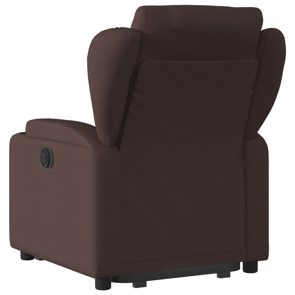 vidaXL Fotoliu electric rabatabil cu ridicare, maro închis, textil
