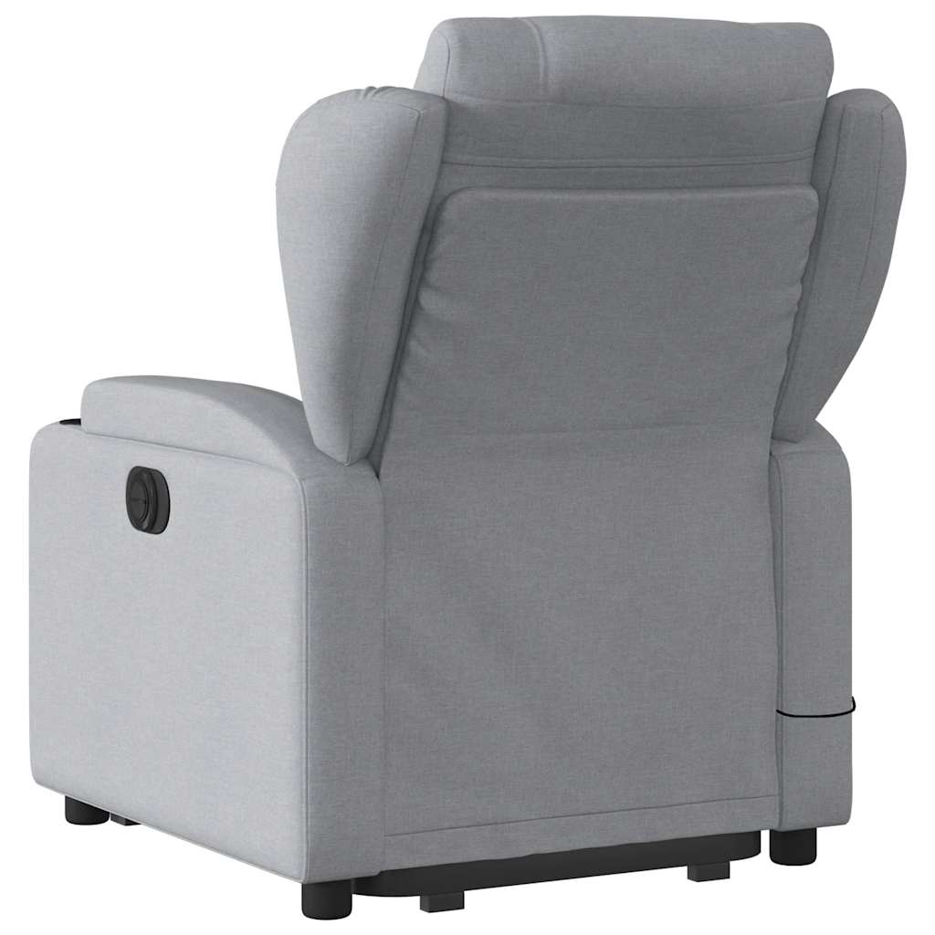 vidaXL Fotoliu electric masaj rabatabil cu ridicare, gri închis textil vidaXL Fotoliu electric masaj rabatabil cu ridicare, gri închis textil