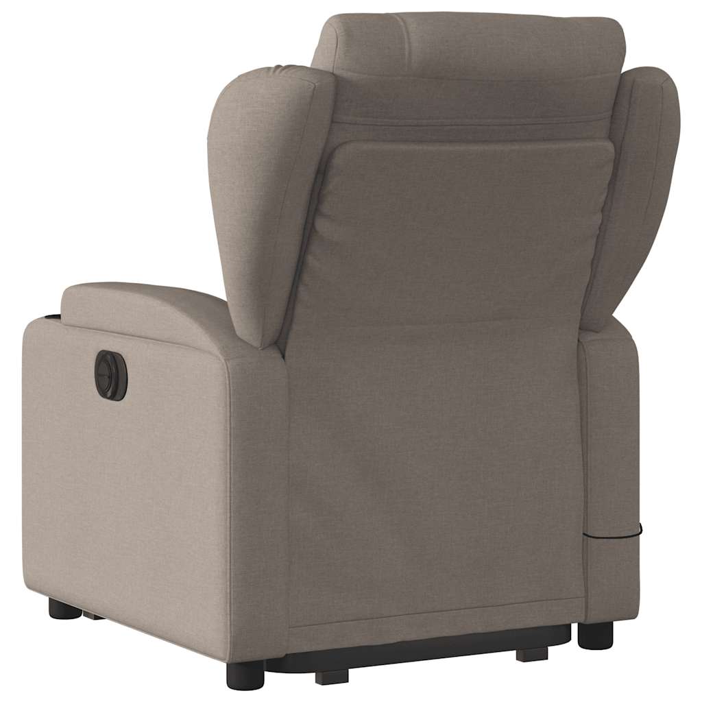 vidaXL Fotoliu electric masaj rabatabil cu ridicare, gri taupe, textil