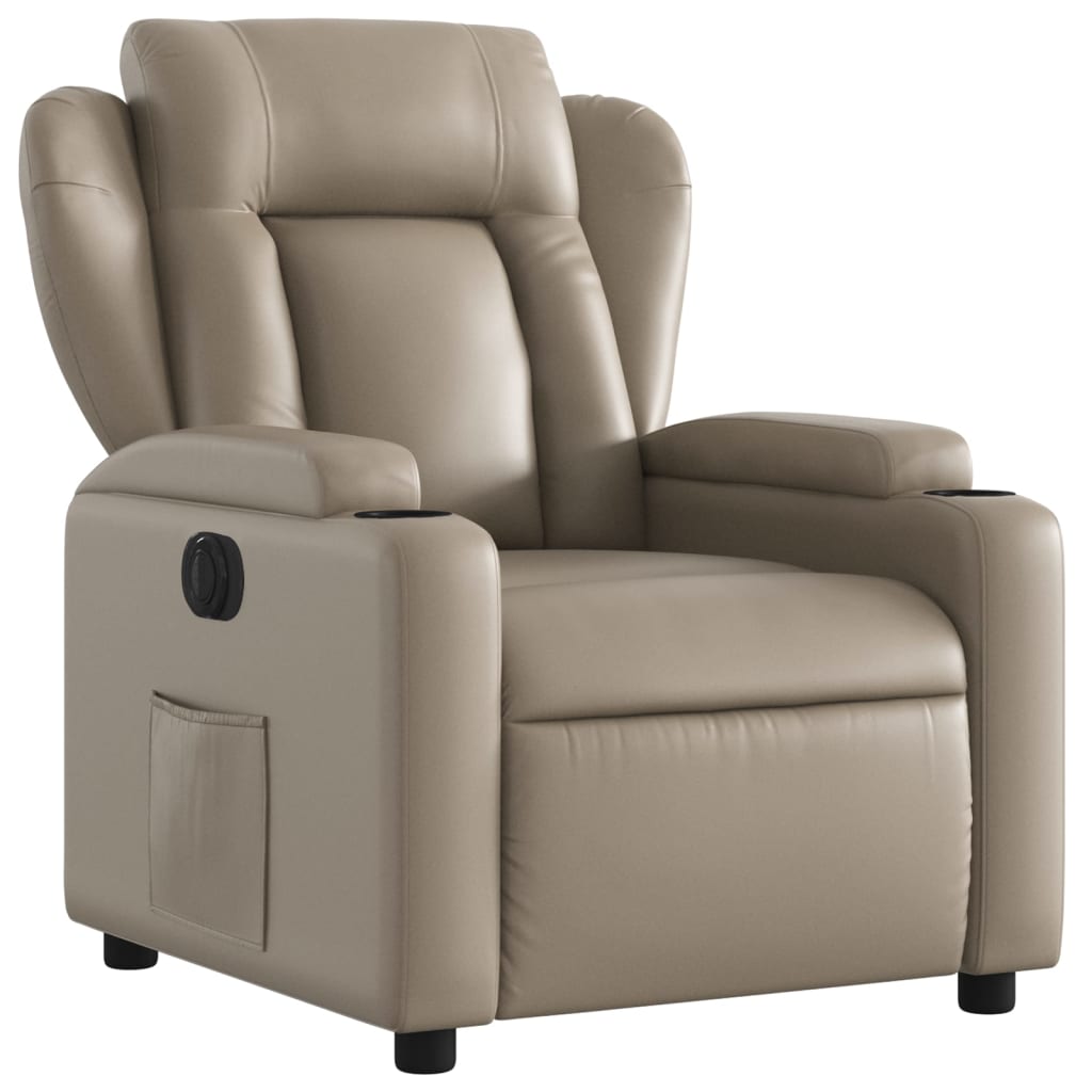 vidaXL Fotoliu rabatabil electric, cappuccino, piele ecologică